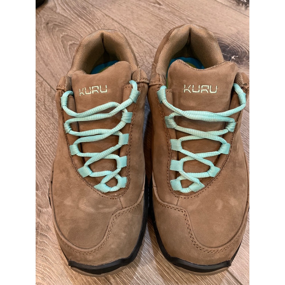 Kuru Chicane Brown Teal Hiking Shoes Womens 9 Wide Outdoor Casual Gorpcore Retro